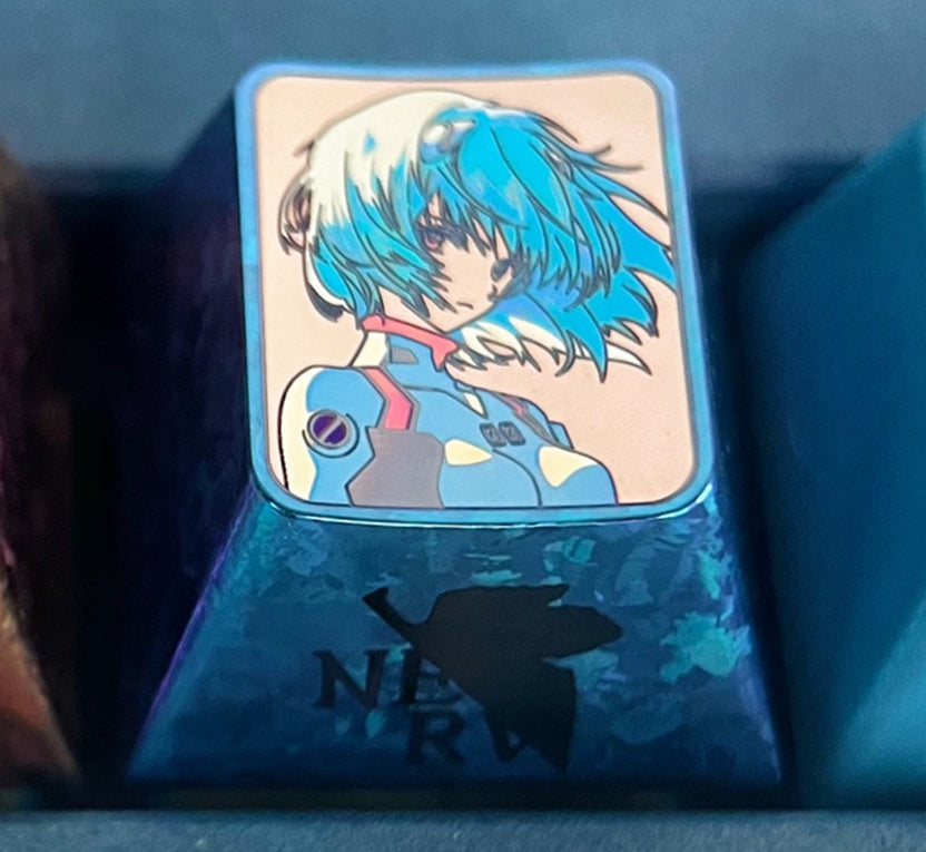 EVA, Asuka, Ayanami Rei, 1.25U/1U titanium alloy personalized keycaps, anime character decorative keycaps