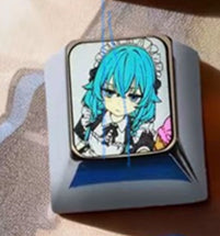 Mushoku Tensei series, 1U titanium alloy personalized keycaps, height optional, anime, gaming, cultural and creative metal decorative keycaps