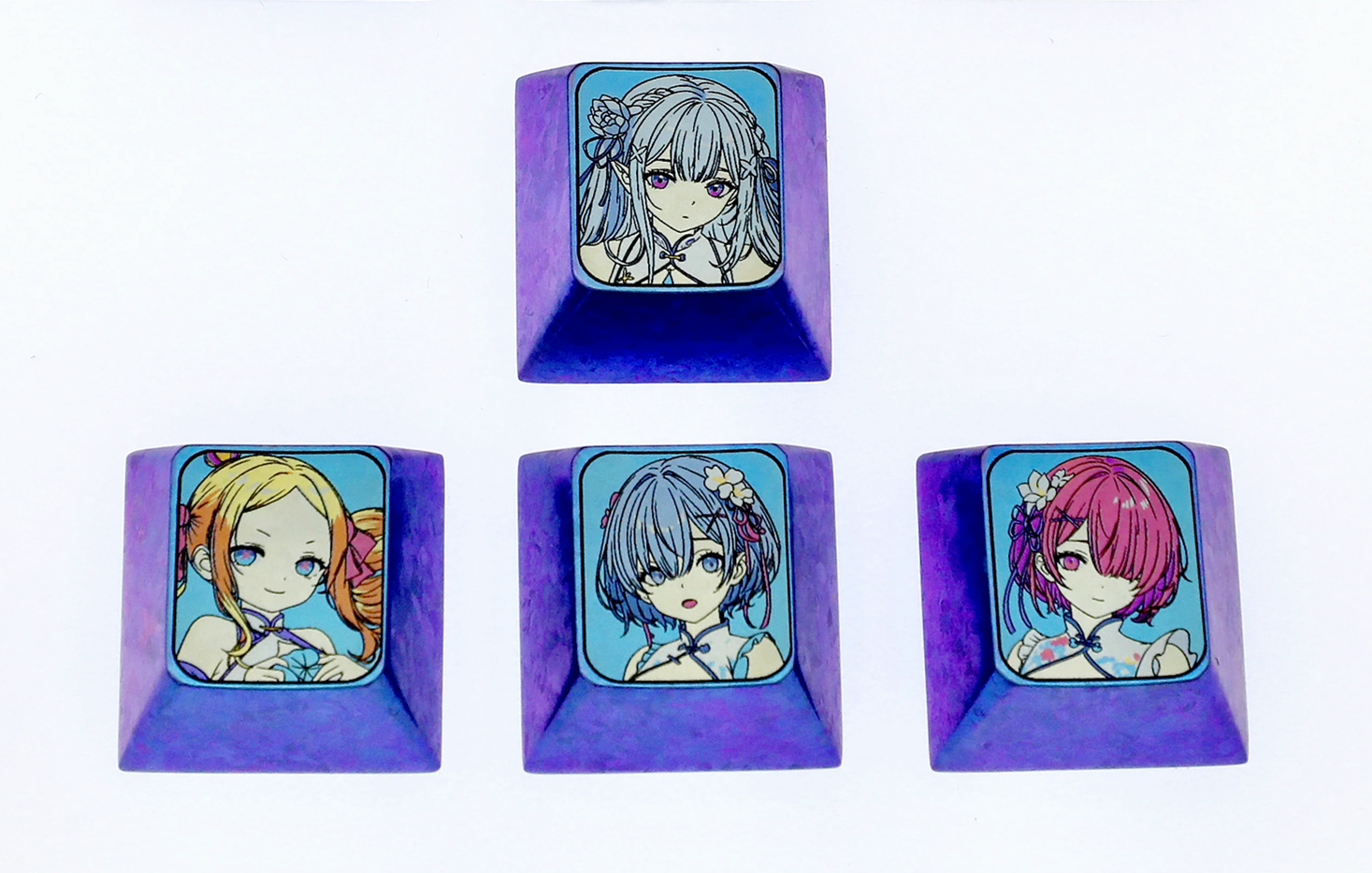 Re - Starting Life in Another World, titanium alloy personalized keycaps for directional keys, metal decorative anime keycaps