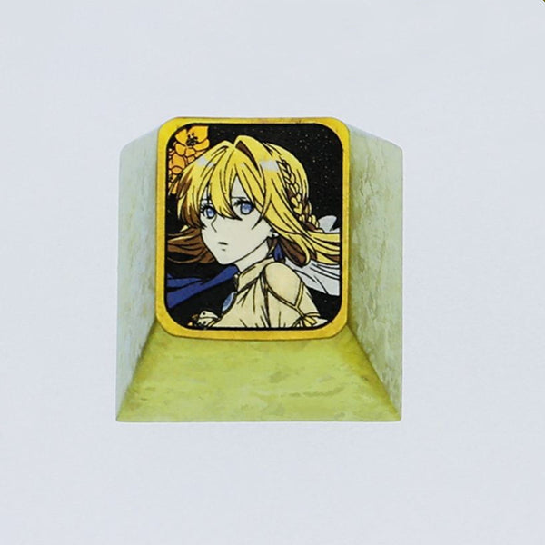 Violet Evergarden, Titanium alloy, colored titanium alloy personalized decorative mechanical keyboard keycaps.A