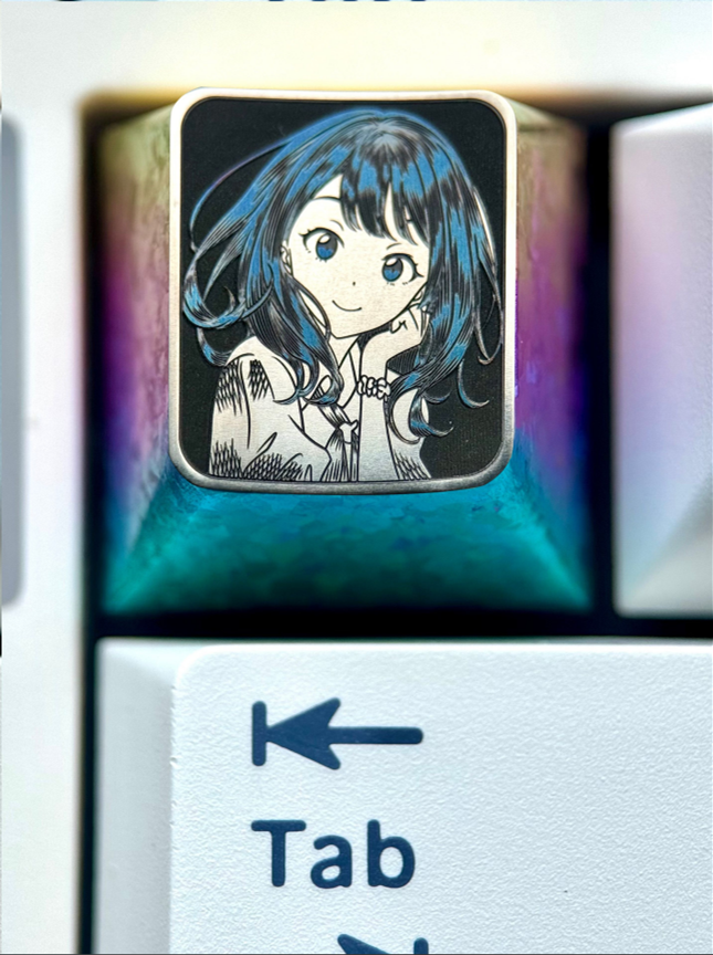 Makeine: Too Many Losing Heroines! , 1U titanium alloy ultra precision point color, metal carved personalized keycaps around anime and game characters