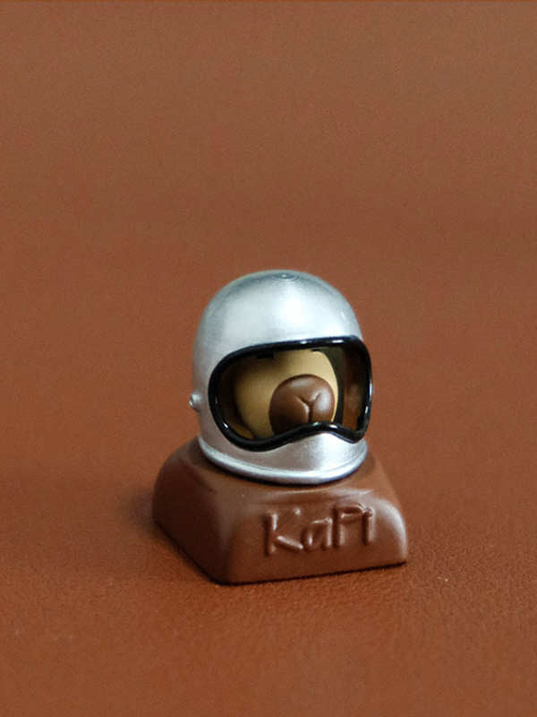 Capybara with helmet, magnetic structure resin keycaps, decorative keycaps
