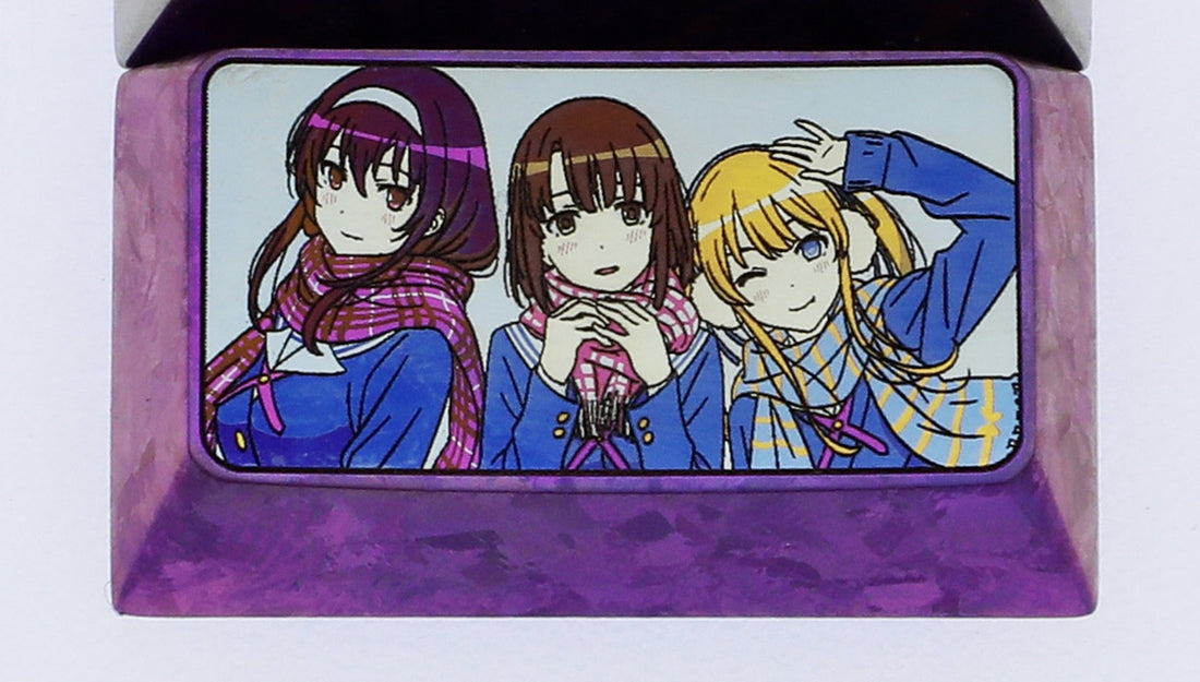 Pedestrian female lead, 1.75u, 2.25u titanium alloy personalized keycaps, metal personalized keycaps, keyboard decorative keycaps