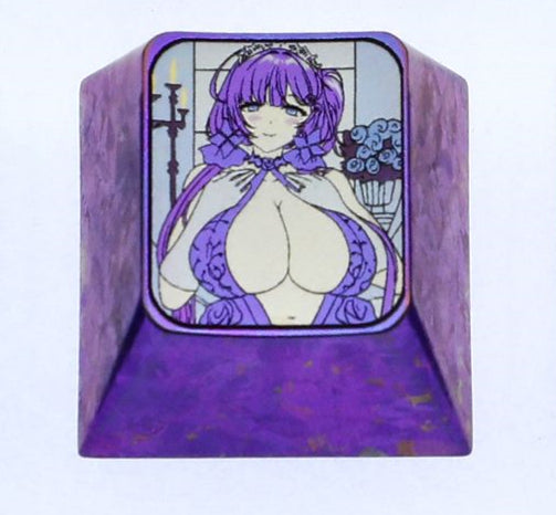 Azur Lane 1U Titanium Alloy Personalized Keycaps Anime Game Characters Metal Decorative Art Keycaps