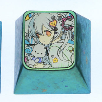 Puella Magi Madoka Magica, 6 unique 1U titanium alloy keycaps, metal carved keycaps around anime and game characters.