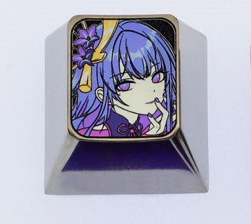 Raiden Shogun 1u colorful titanium alloy carved personalized keycaps, mechanical keyboard decorative keycaps.