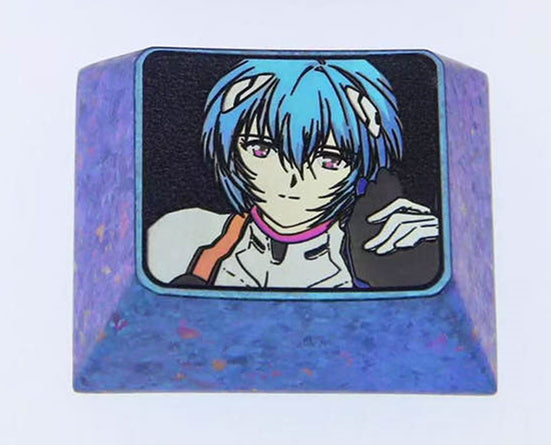 EVA, Ayanami Rei 1.25U titanium alloy personalized keycaps, metal peripheral decorative keycaps for anime characters
