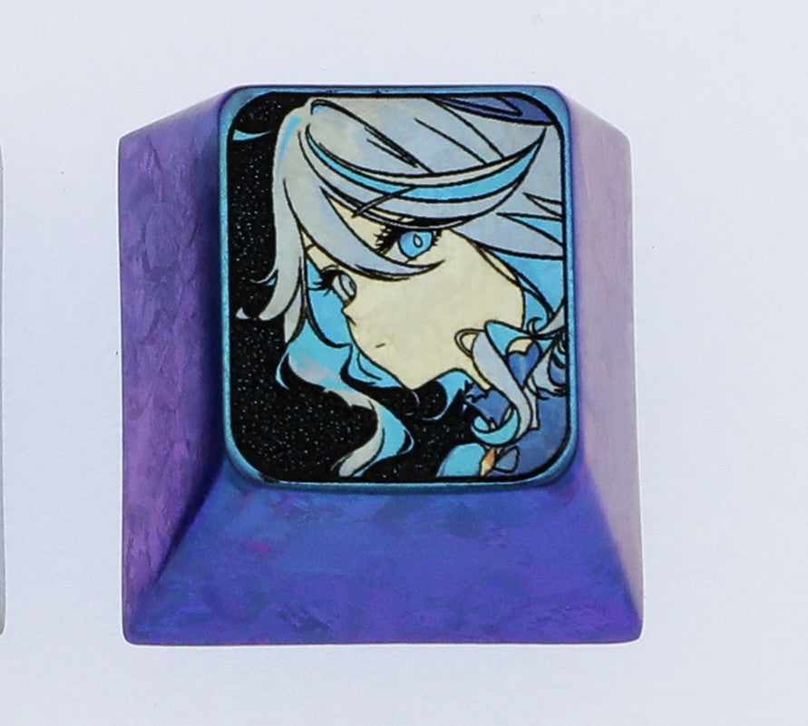 Furina, Titanium alloy 1U personalized keycap, metal decorative keycap
