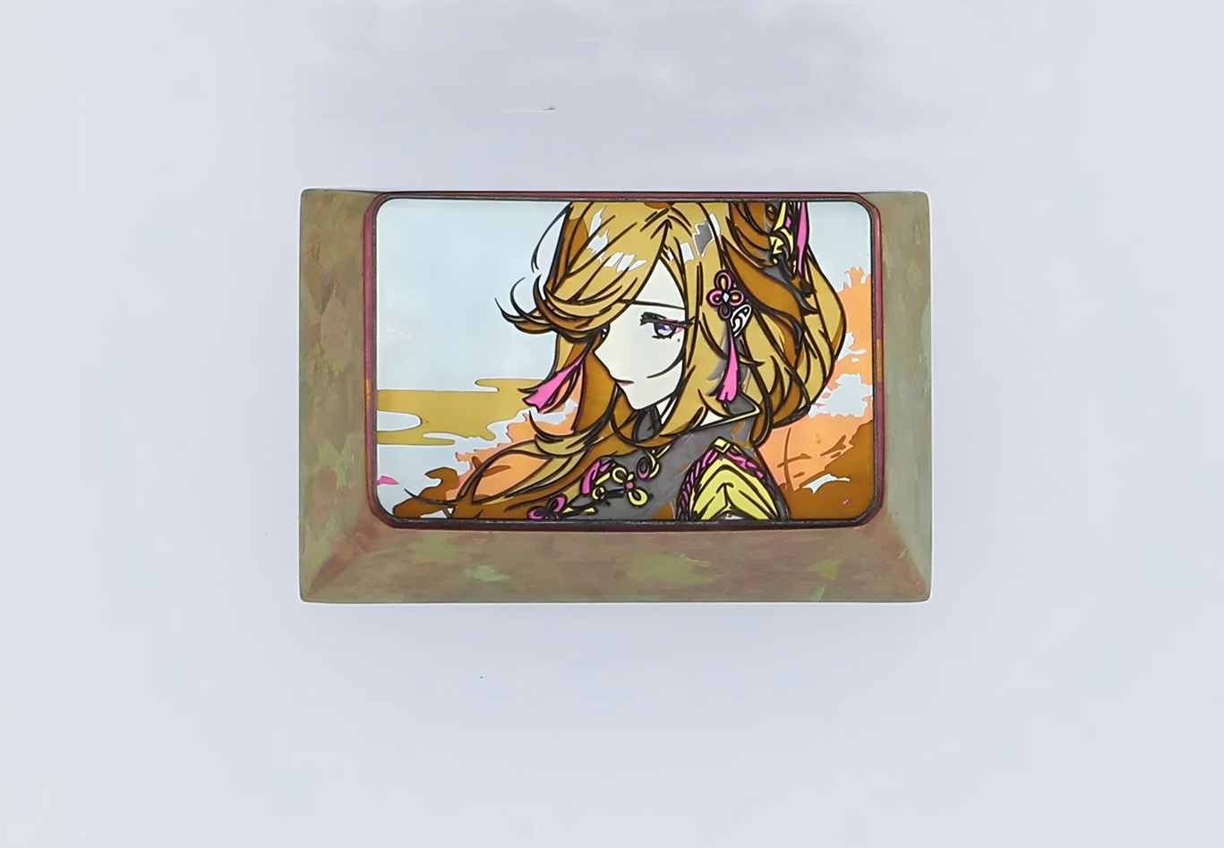 Genshin Impact, Shenhe, titanium alloy carved personalized keycaps, mechanical keyboard decorative keycaps