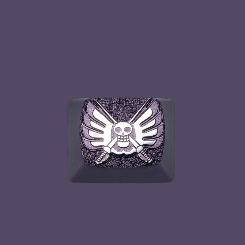 One Piece series keycaps, aluminum alloy metal anode personalized keycaps with large key positions, mechanical keyboard metal decorative keycaps