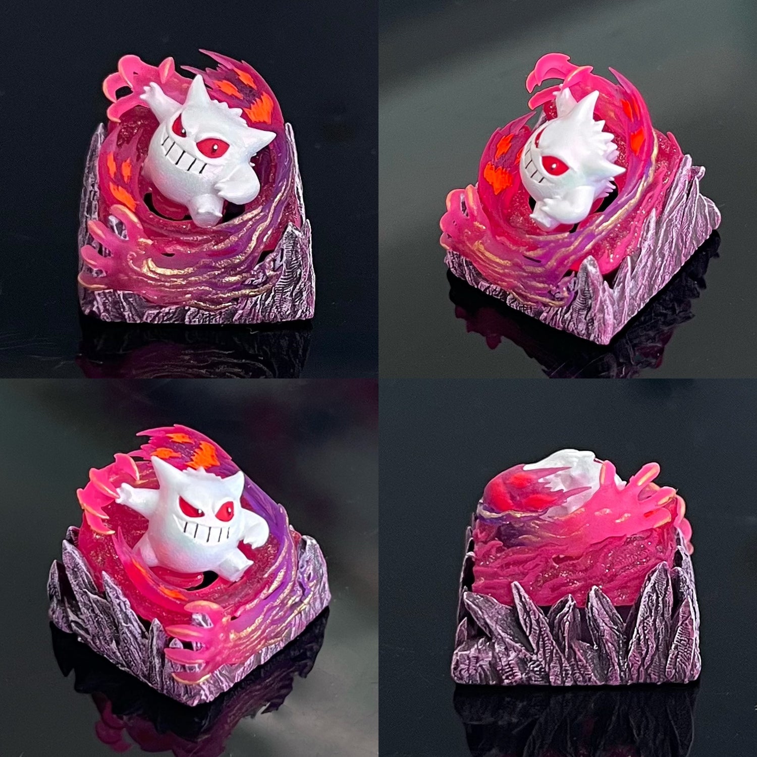 gengar, Three colors, 13 styles, Crystal drops of glue personalized keycaps, game anime art keycaps, decorative keycaps