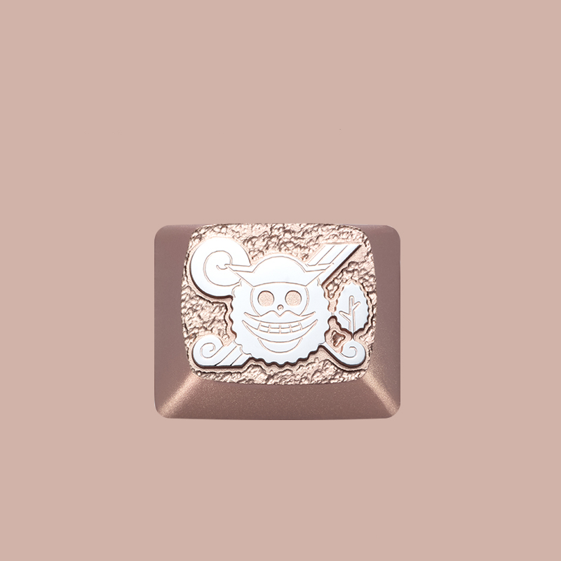 One Piece series keycaps, aluminum alloy metal anode personalized keycaps with large key positions, mechanical keyboard metal decorative keycaps