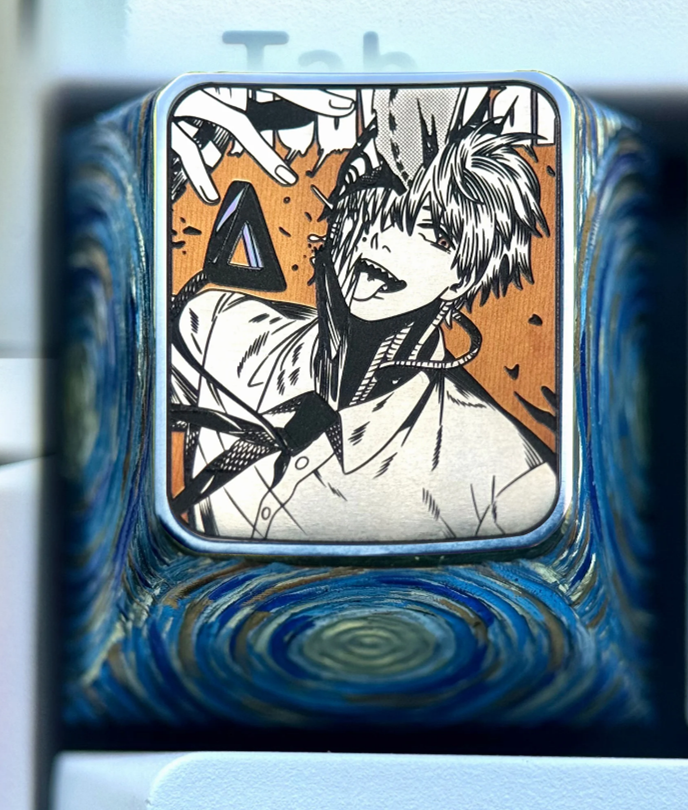 Chainsaw Man, Denji, 1U titanium alloy precision carved personalized keycaps, anime and game character creative carved keycaps
