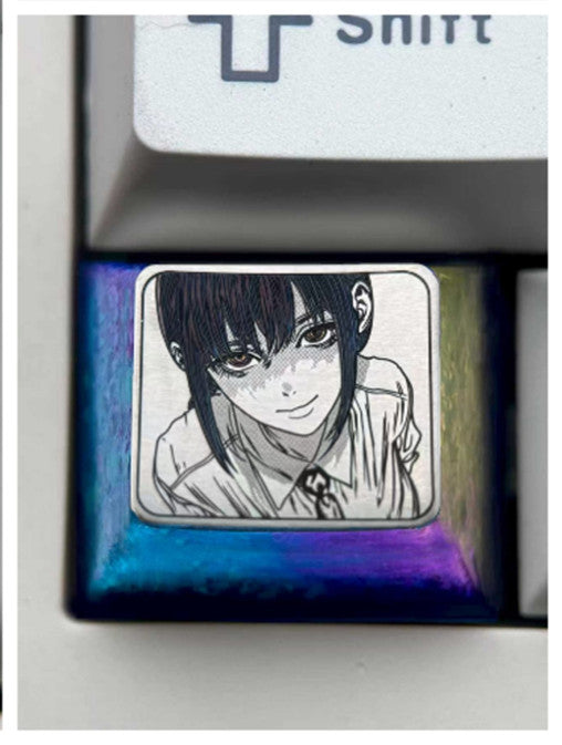 Chainsaw Man, Makima 1.25U titanium alloy personalized keycaps, anime creative decorative keycaps, mechanical keyboard art keycaps