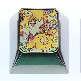 Puella Magi Madoka Magica, 6 unique 1U titanium alloy keycaps, metal carved keycaps around anime and game characters.