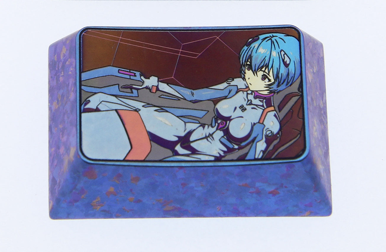 EVA, Ayanami Rei, 1.5U titanium alloy personalized keycaps, metal keycaps around anime and game characters