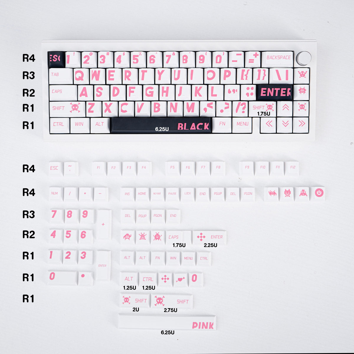 Large font mechanical keyboard keycaps complete set PBT thermal sublimation cherry factory height