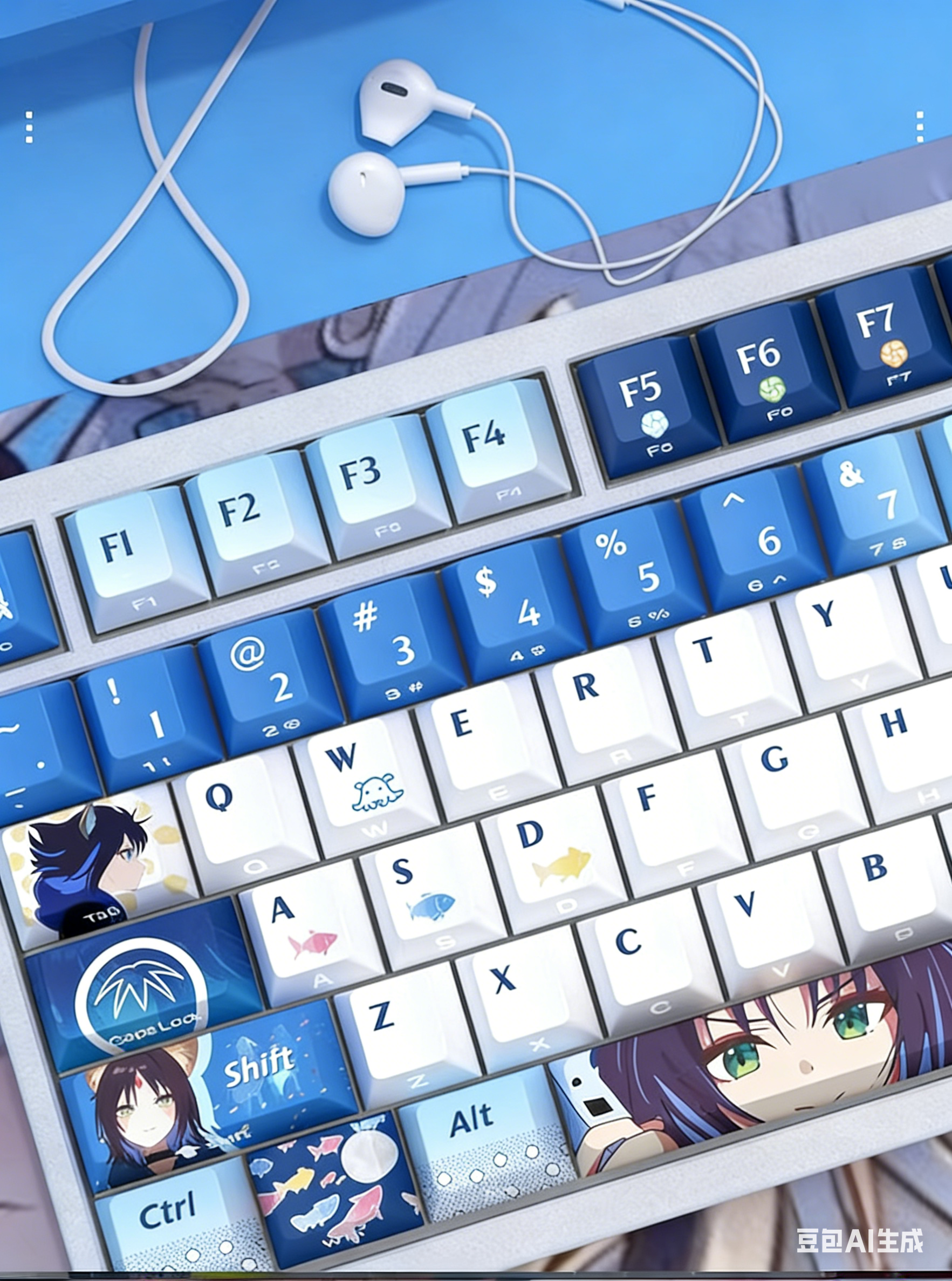 Cosmic Princess Kaguya! , Sakayori Iroha, original translucent keycap set with side engraving, PBT heat sublimation compatible ROG Azoth Megalion woot