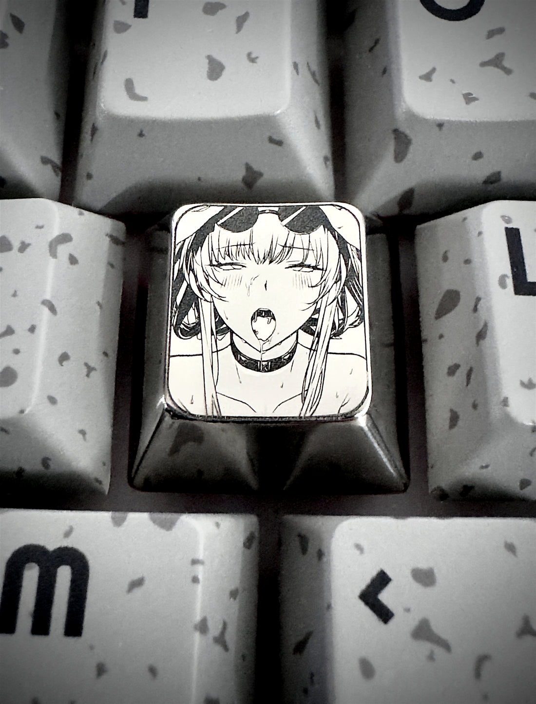 Kafka, titanium alloy plain carving, titanium alloy personalized keycaps, mechanical keyboard decorative keycaps