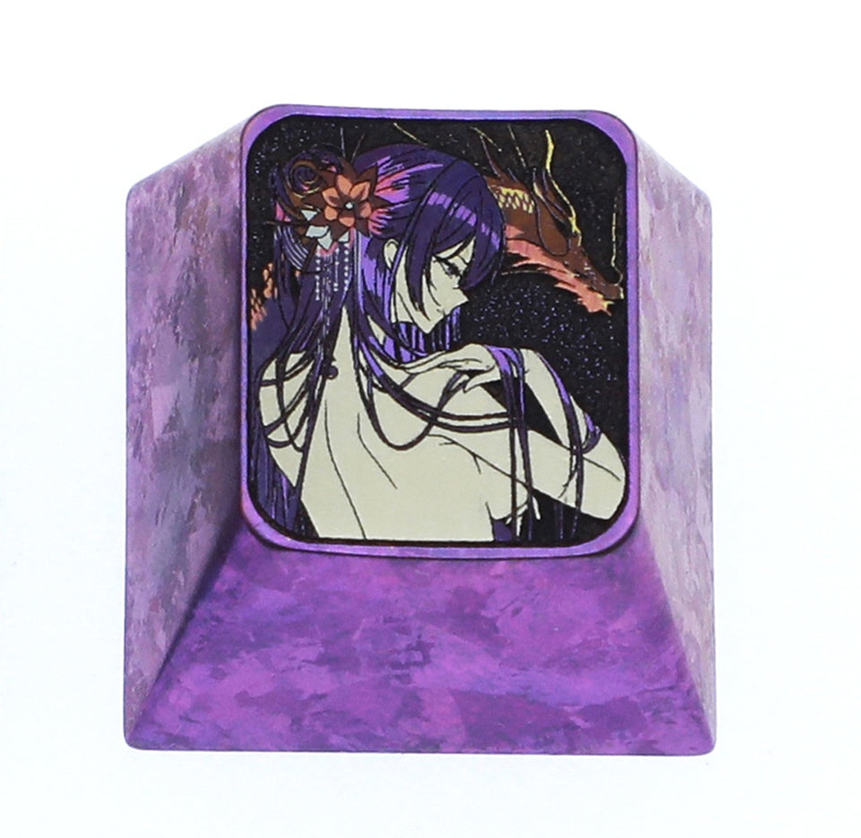 Genshin Impact, Raiden Shogun, 1U/1.25U/1.5U titanium alloy personalized keycaps, decorative keycaps for anime and gaming culture peripherals