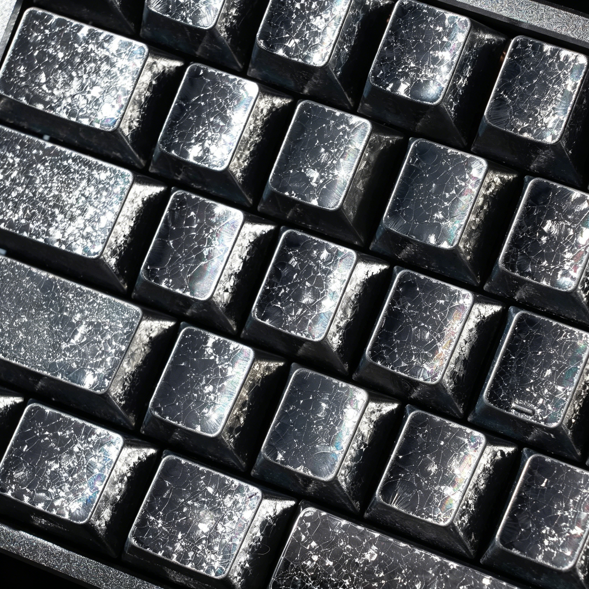 Frost ice crystal ice crack keycap metal texture PBT material decorative keycap original factory highly personalized metal paint artistic pattern keycap