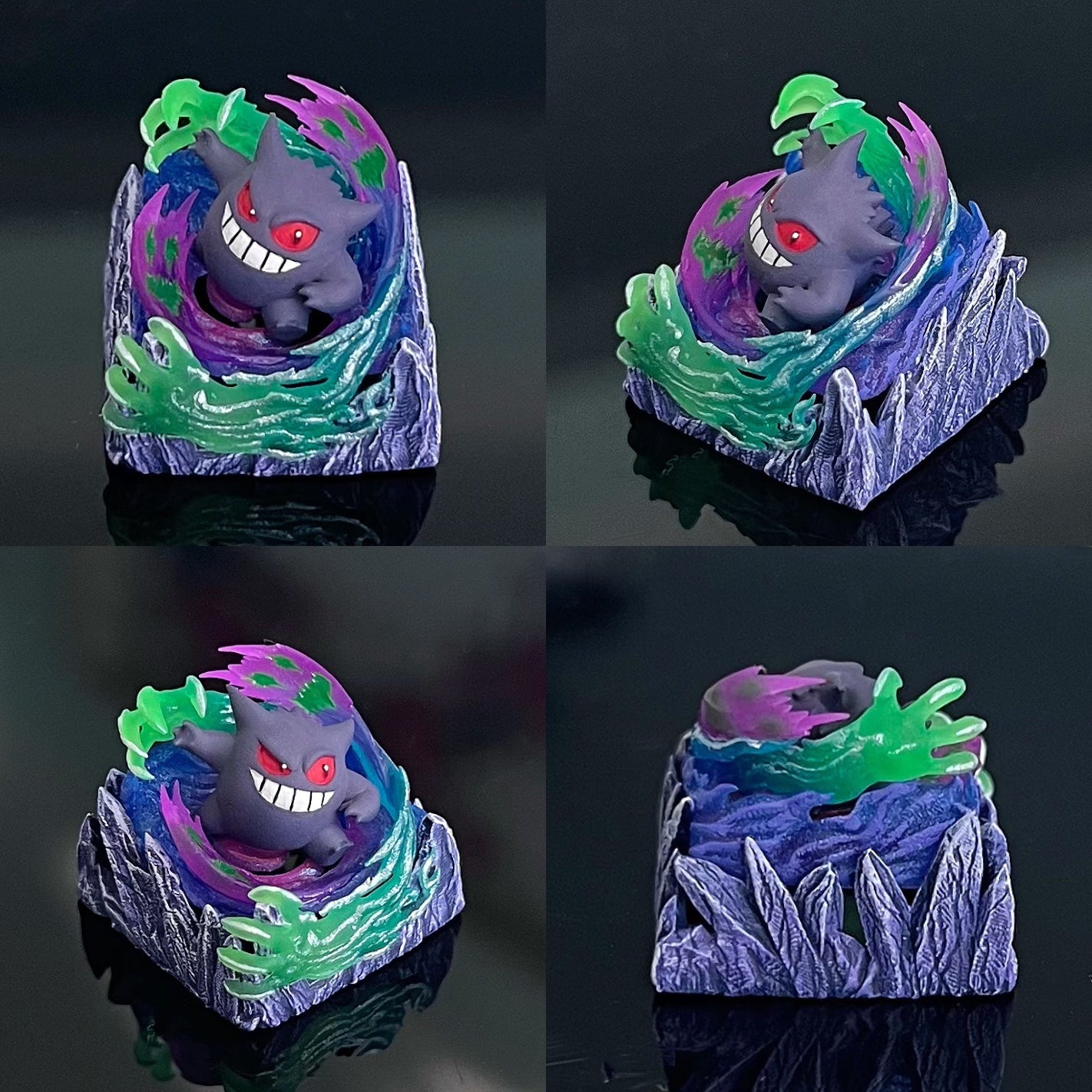 gengar, Three colors, 13 styles, Crystal drops of glue personalized keycaps, game anime art keycaps, decorative keycaps