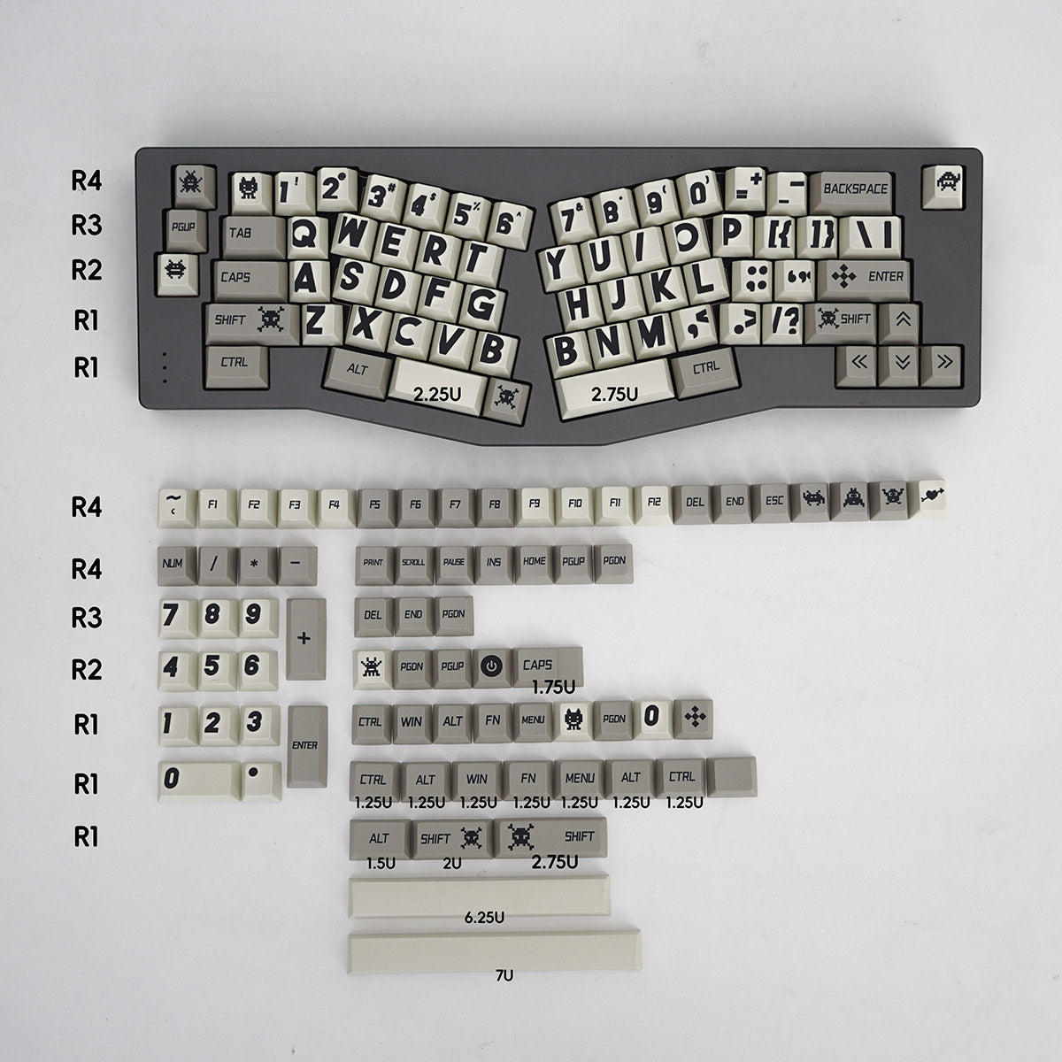 Large font mechanical keyboard keycaps complete set PBT thermal sublimation cherry factory height