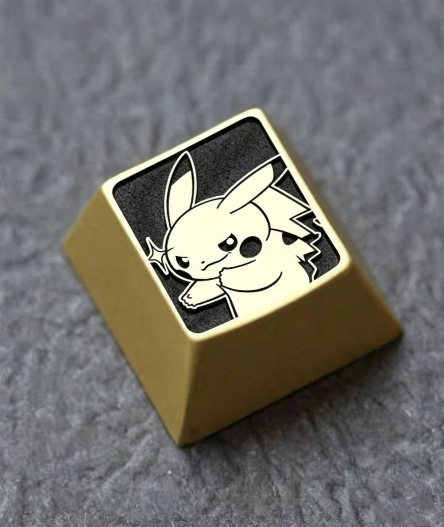 Pikachu Theme Design Metal 1 U, personalized keycaps, cultural and creative keycaps, mechanical keyboard decorative keycaps