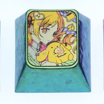 Puella Magi Madoka Magica, 6 unique 1U titanium alloy keycaps, metal carved keycaps around anime and game characters.