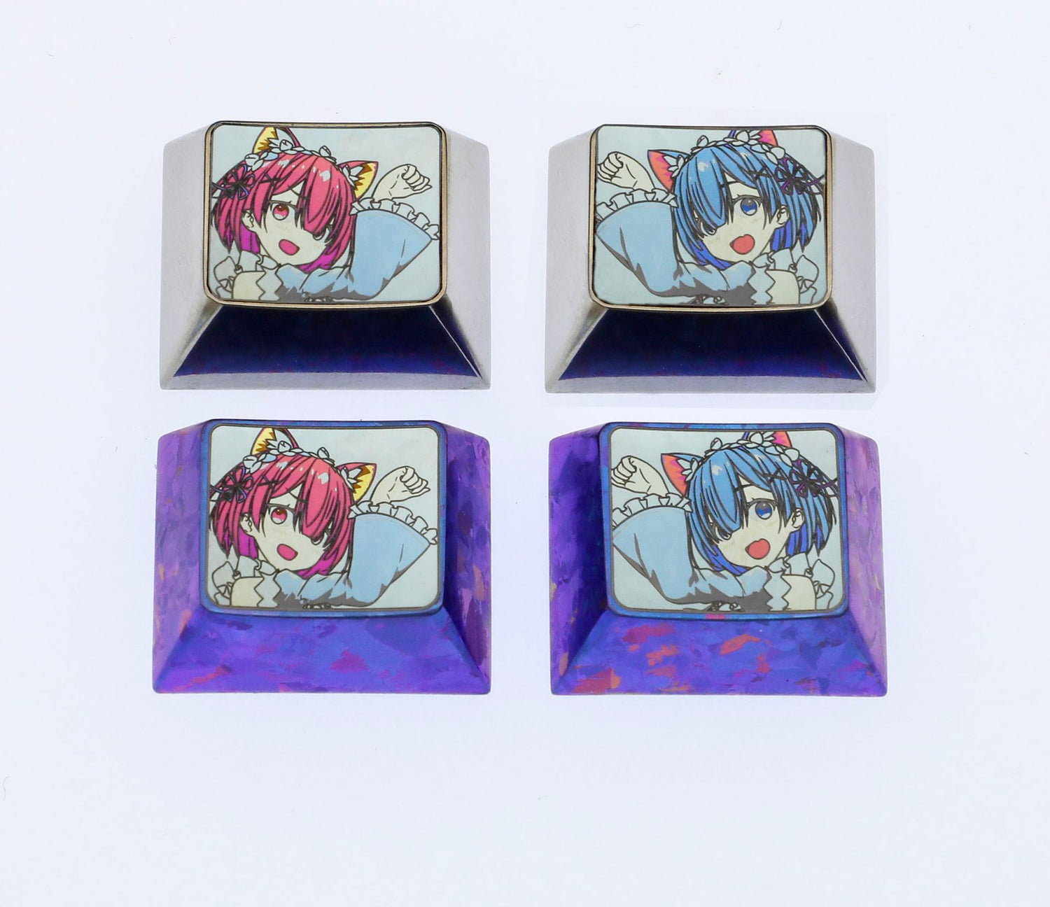 Re: Life in a different world from zero, 1.25U titanium alloy personalized keycaps, metal carved anime character decorative keycaps