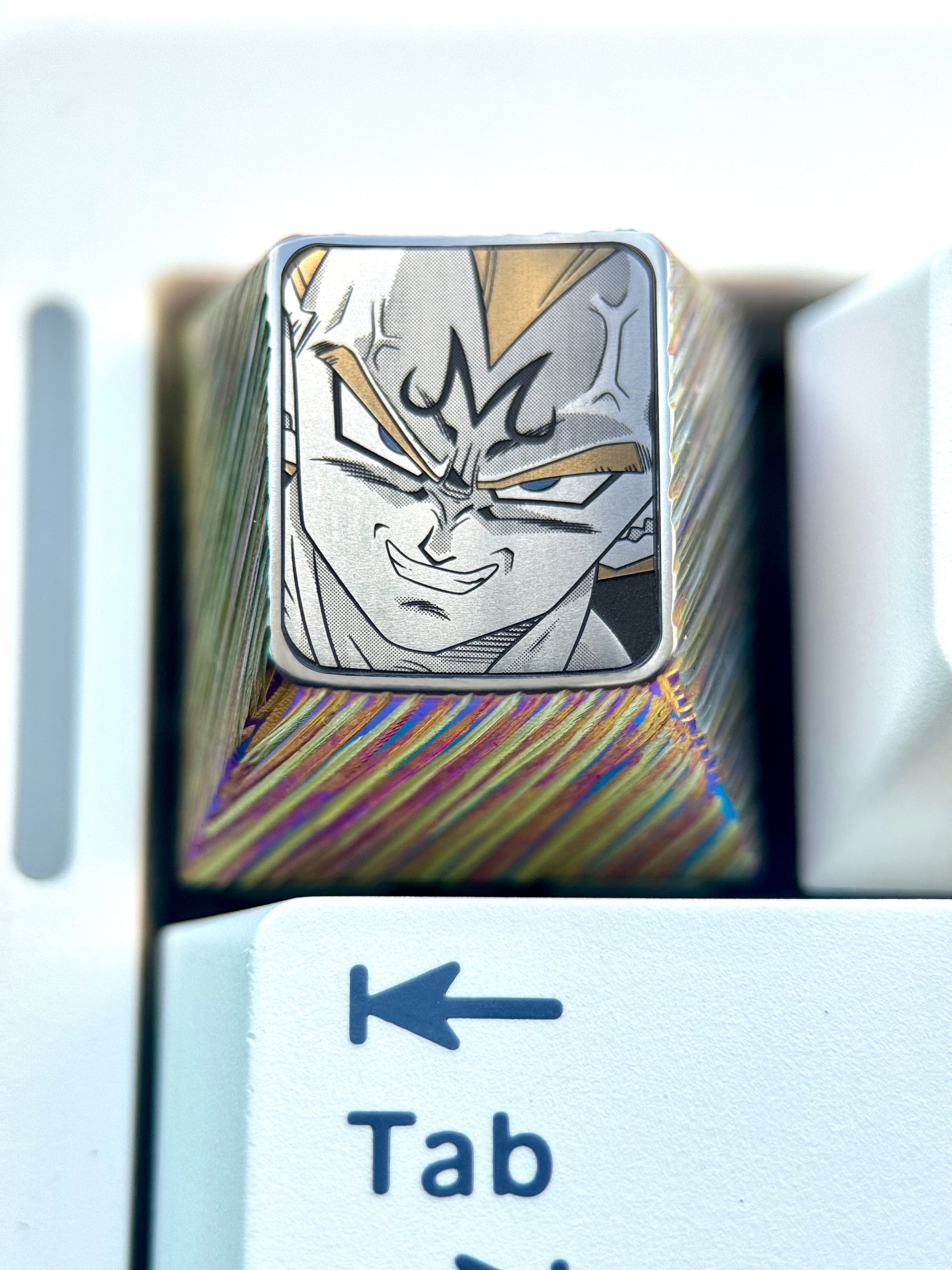 Dragon Ball, Bej ī ta Yonsei, Vegeta IV, 1U titanium alloy personalized keycaps, creatively carved metal keycaps around anime and game characters.