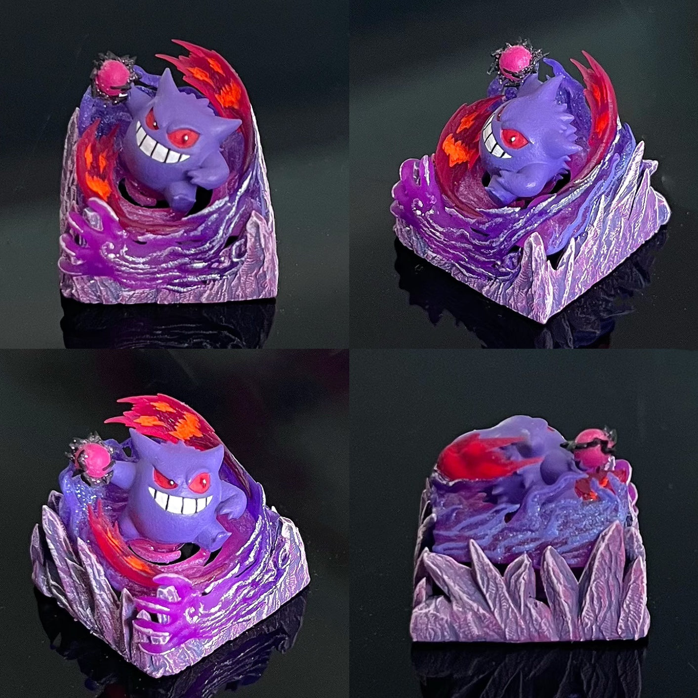 gengar, Three colors, 13 styles, Crystal drops of glue personalized keycaps, game anime art keycaps, decorative keycaps