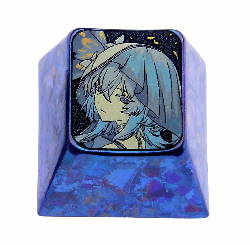 Wuthering Waves, The Shorekeeper, 1U titanium alloy personalized keycaps, metal carved keycaps for gaming and anime peripherals