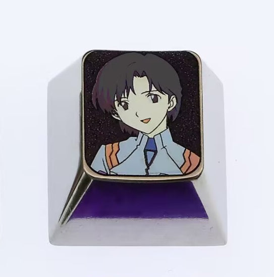 EVA,1UAkagi Ritsuko,Maya Ibuki, Titanium alloy metal carving, anime personalized decorative keycaps