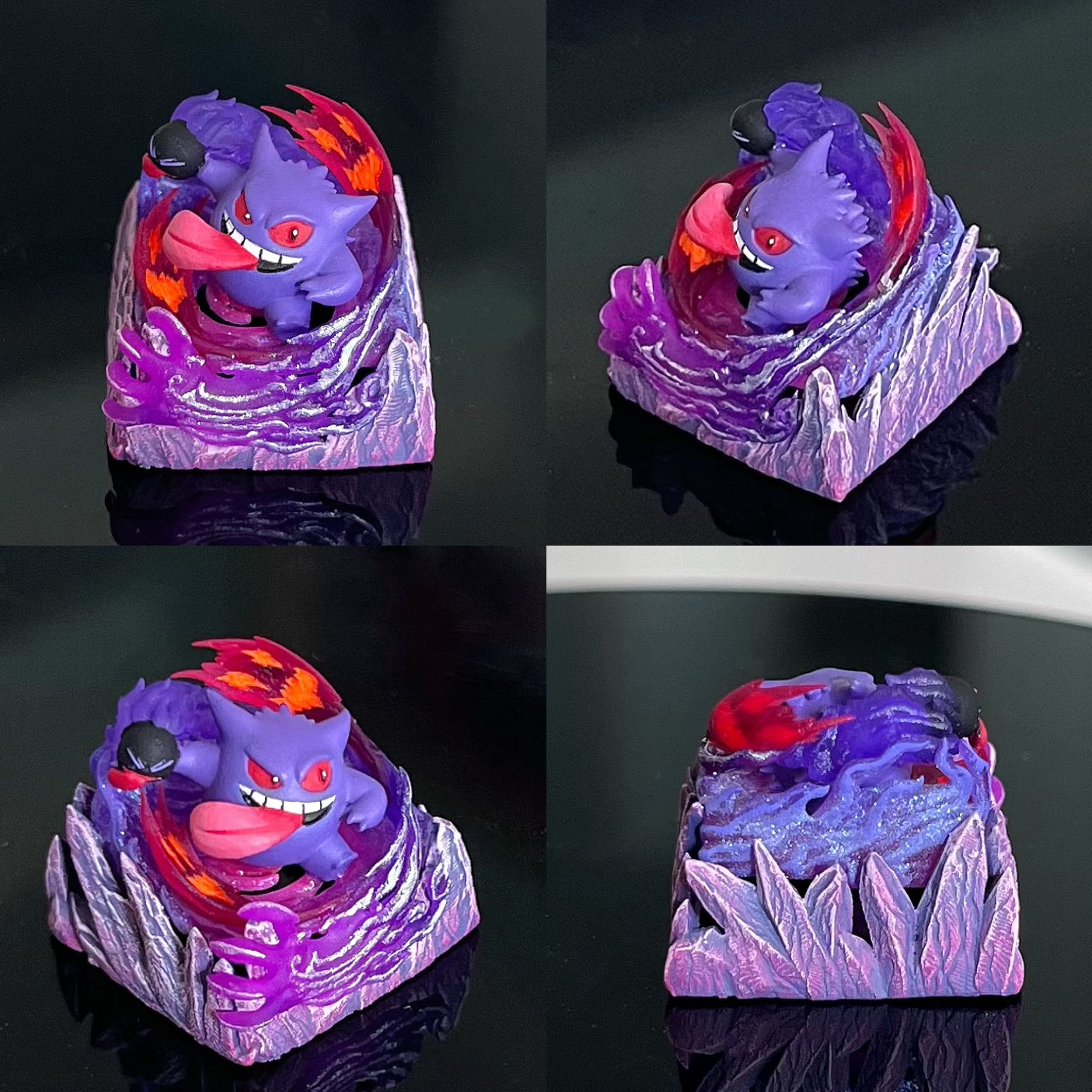 gengar, Three colors, 13 styles, Crystal drops of glue personalized keycaps, game anime art keycaps, decorative keycaps