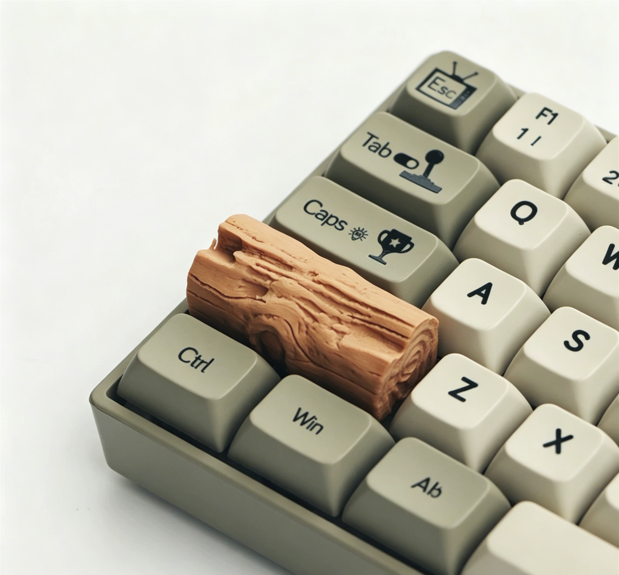 Cartoon Stump 2.25U Enter/Shift, Resin Personalized Keycaps, Mechanical Keyboard Decorative Personalized Keycaps