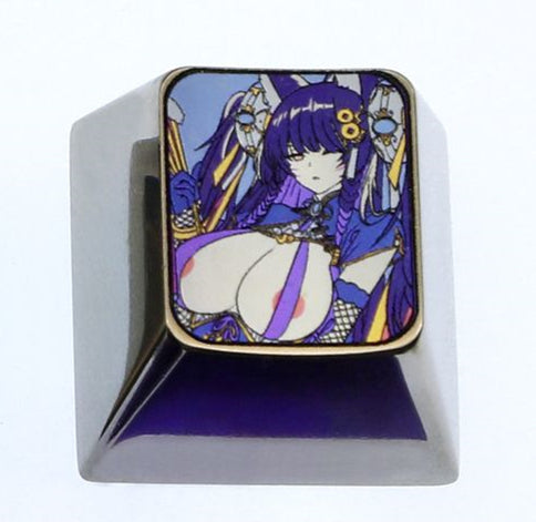 Azur Lane 1U Titanium Alloy Personalized Keycaps Anime Game Characters Metal Decorative Art Keycaps