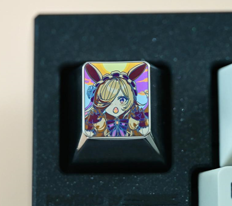 Rice Shower, Colored Titanium Metal Carving Keycaps, Personalized Keycaps, Mechanical Keycaps Decorative Keycaps