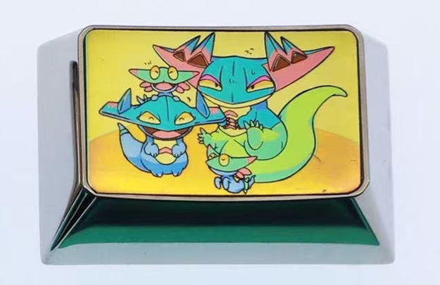 Pok é mon series, Ditto, Dreepy, Trubbish, 1U/1.25U/1.5U titanium alloy personalized keycaps, cute metal carving creative customized decorative keycaps for anime and games