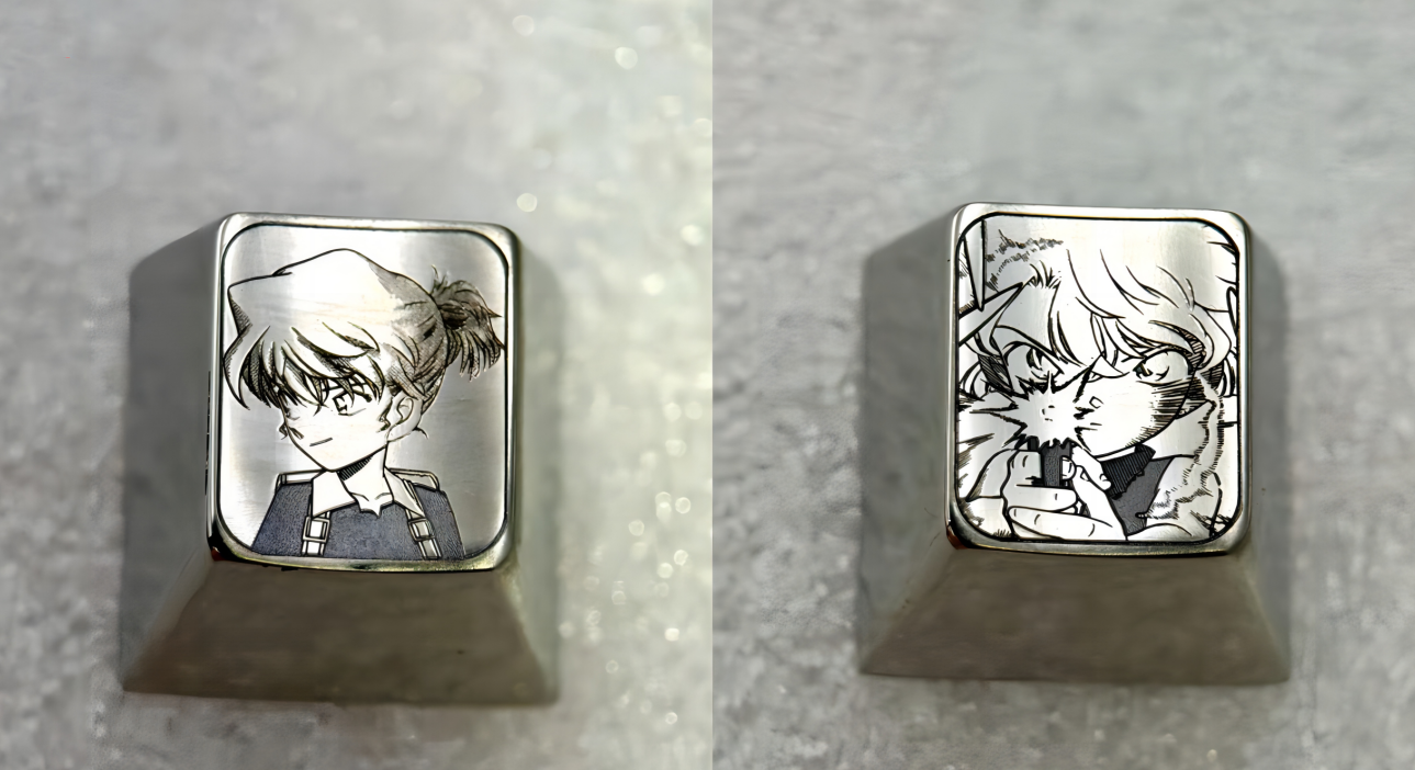 Detective Conan, Anita Hailey, 1U metal original color titanium alloy personalized keycaps, metal keycaps for anime and game peripheral characters