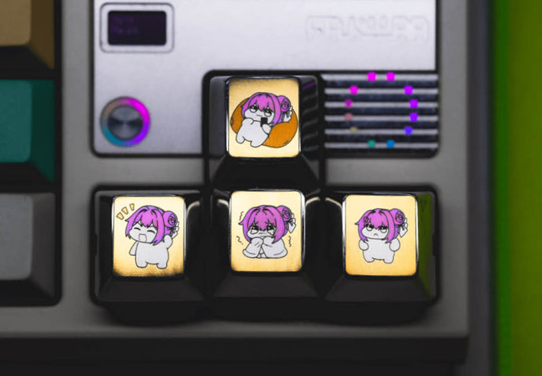 NIKKE: The Goddess of Victory, Doro emojis, directional keys/WASD titanium alloy personalized keycaps, anime and game decorative keycaps