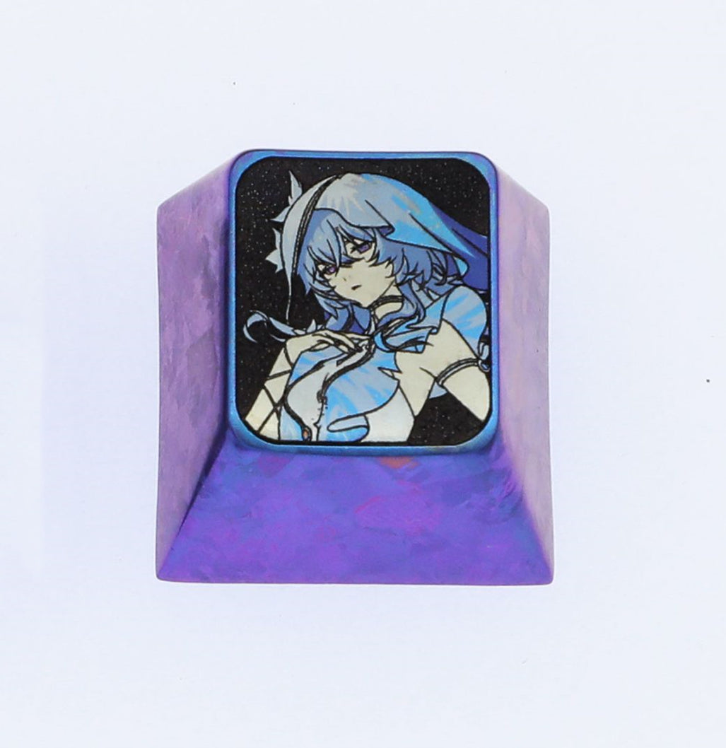 The Shorekeeper, 1U titanium alloy carved personalized keycaps, mechanical keyboard decorative keycaps.