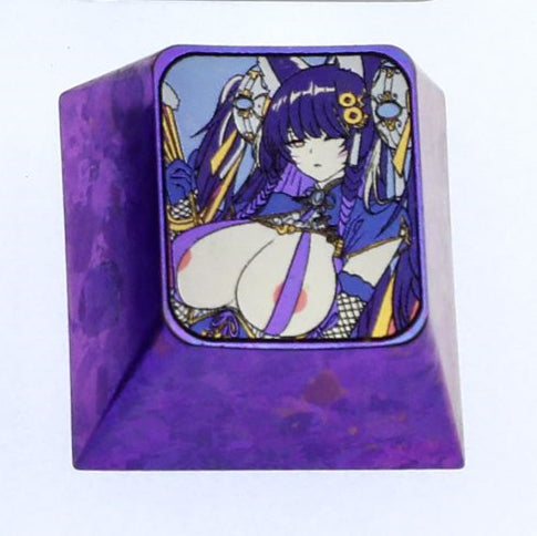 Azur Lane 1U Titanium Alloy Personalized Keycaps Anime Game Characters Metal Decorative Art Keycaps