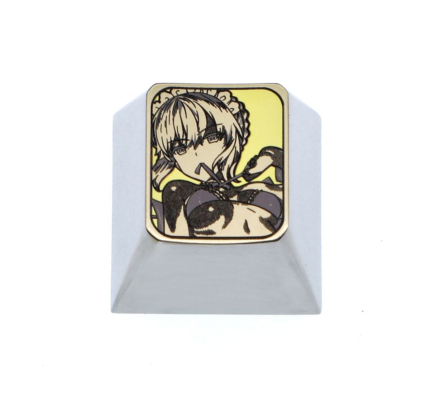 Black saber, 1U titanium alloy personalized keycaps, metal keycaps carved around anime and game characters