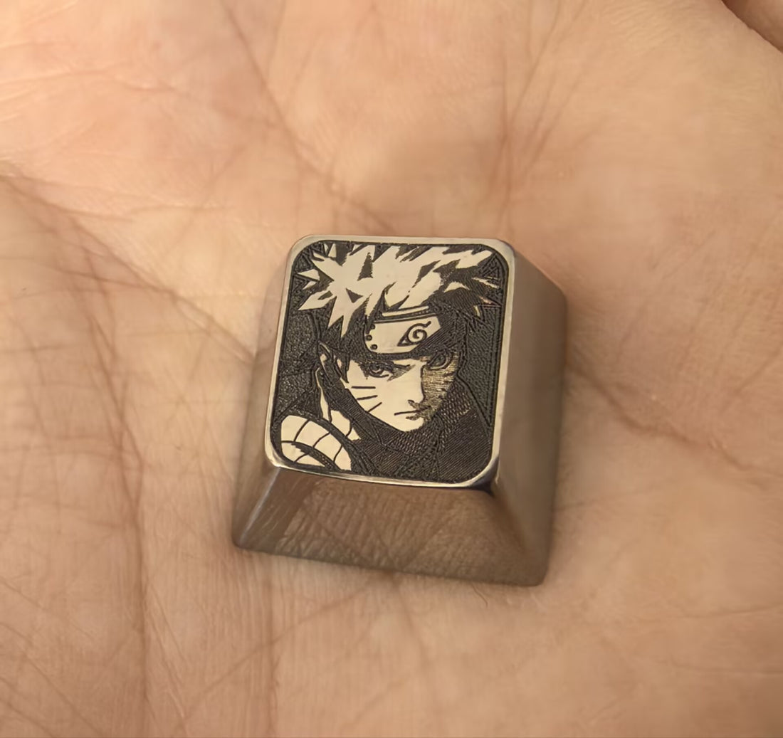 Naruto, 1U portrait titanium alloy personalized keycap, keyboard art metal decorative keycap