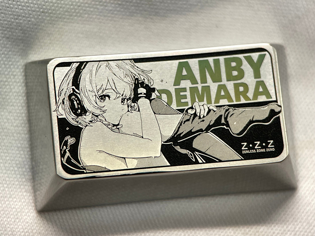 Zenless Zone Zero, Anby, Colored Titanium Metal Carving Keycaps, Personalized Keycaps, Mechanical Keycaps Decorative Keycaps