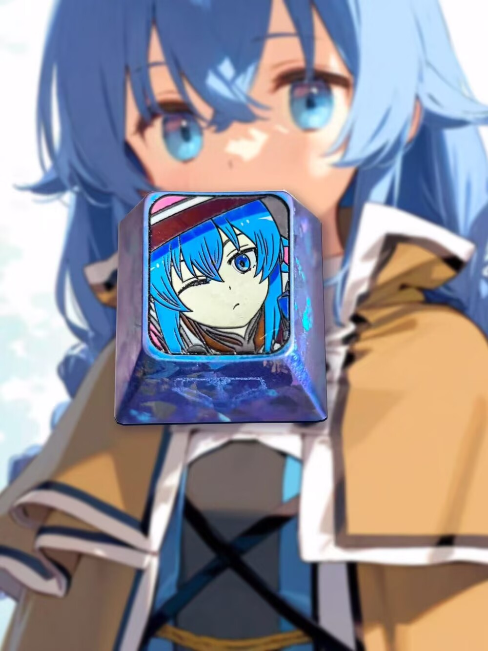 Mushoku Tensei: Jobless Reincarnation,Roxy , 1U titanium alloy personalized keycaps, anime and game cultural creative keycaps, mechanical keyboard decorative keycaps