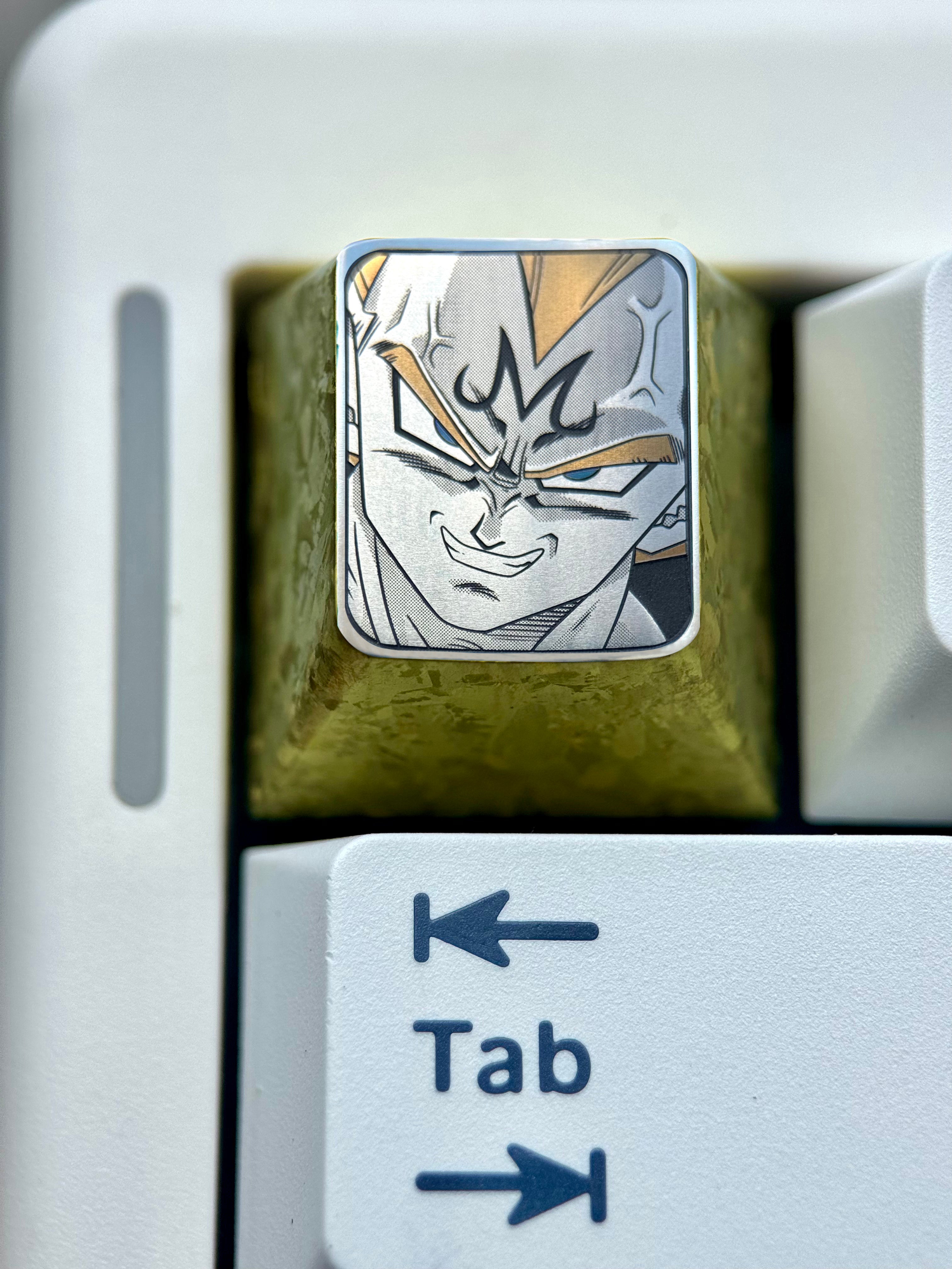 Dragon Ball, Bej ī ta Yonsei, Vegeta IV, 1U titanium alloy personalized keycaps, creatively carved metal keycaps around anime and game characters.