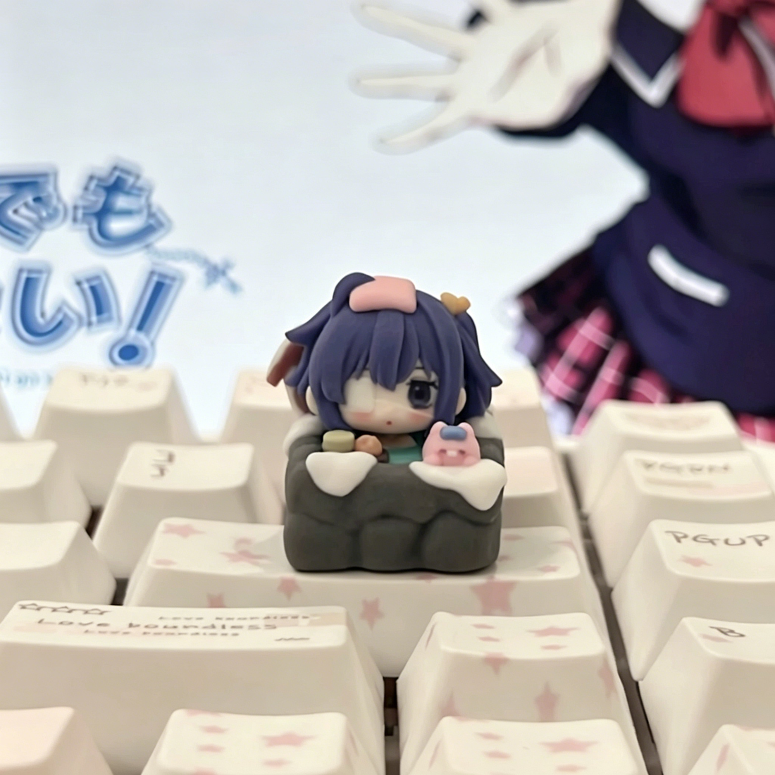 Love, Chunibyo&Other Delusions, Takanashi Rikka, 1U multi-color resin printing, creative and personalized keycaps for cartoon and anime characters, mechanical keyboard decorative keycaps