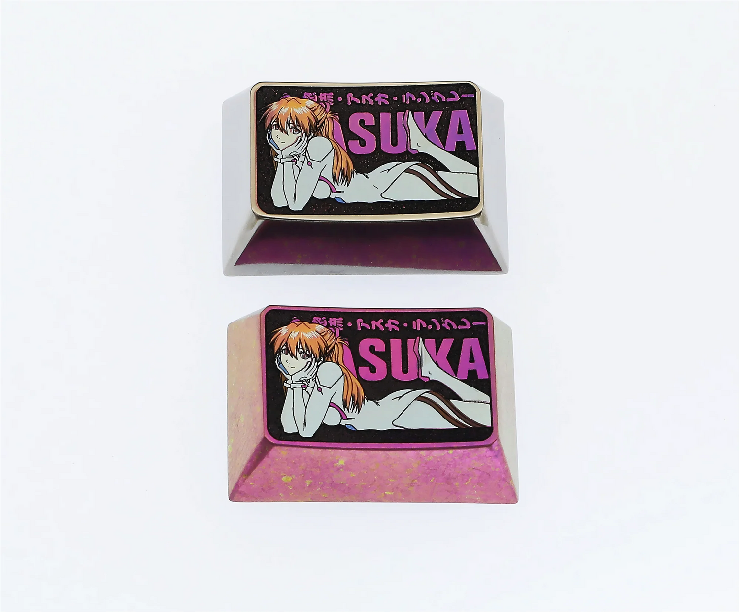 Asuka Langley Soryu,EVA, Titanium alloy color carved keycaps. Mechanical keyboard decorative keycaps